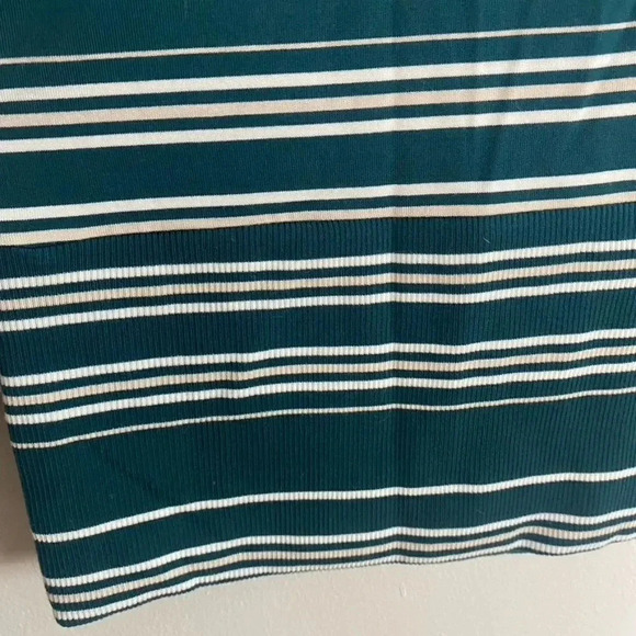 Garnet Hill Green Striped Cowl Neck Tunic - Picture 6 of 11